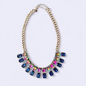 Vintage J.Crew | Gold chain necklace with bright jewels